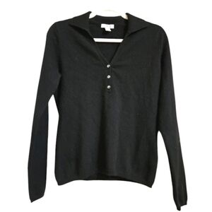 GENEVA Cashmere collared sweater top. Size Small